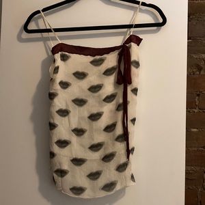 ICONIC PRADA FAMOUS 2000 LIPS TOP SILK CHIFFON CAMI 40